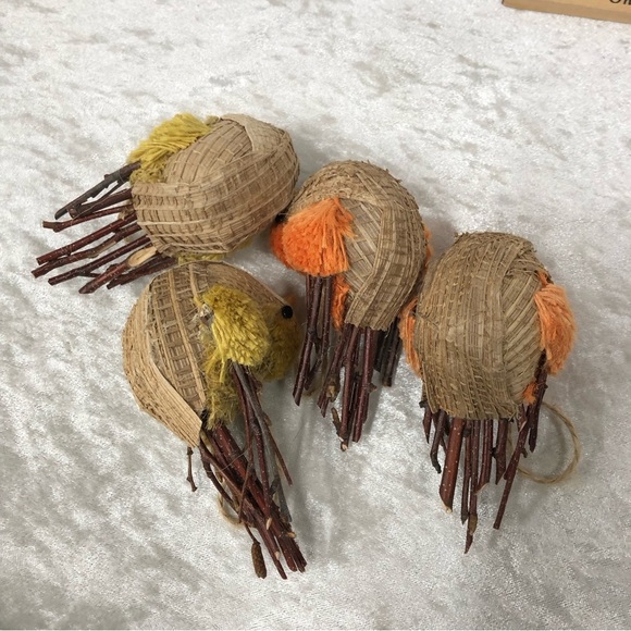 Set of 4 Woodland Animal Wildlife Bird Ornaments/Figurines Natural - Picture 7 of 8